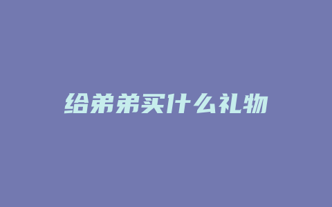 给弟弟买什么礼物