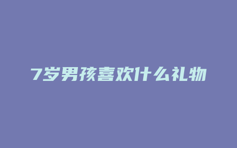 7岁男孩喜欢什么礼物