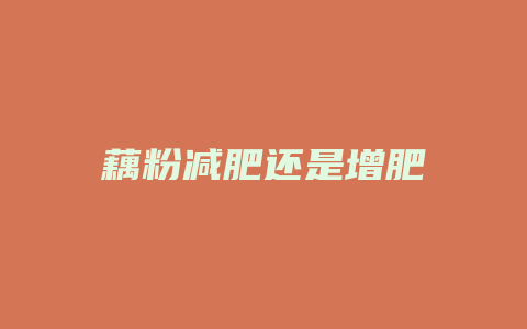 藕粉减肥还是增肥