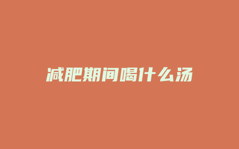 减肥期间喝什么汤