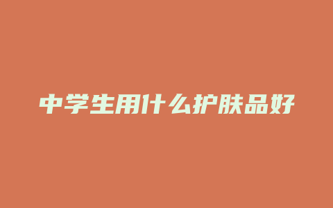 中学生用什么护肤品好