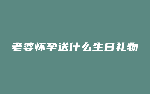 老婆怀孕送什么生日礼物