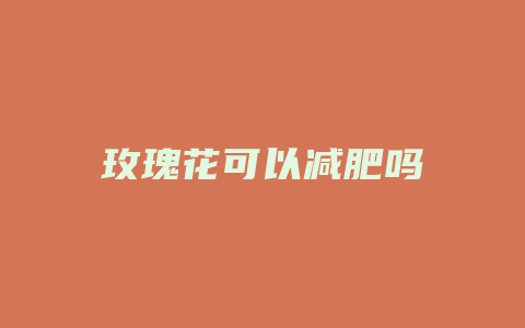 玫瑰花可以减肥吗