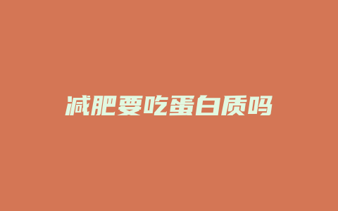 减肥要吃蛋白质吗