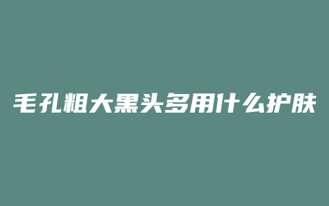 毛孔粗大黑头多用什么护肤品