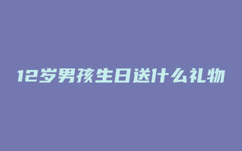 12岁男孩生日送什么礼物