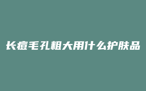 长痘毛孔粗大用什么护肤品