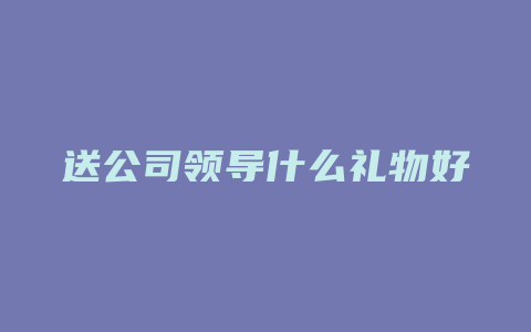 送公司领导什么礼物好