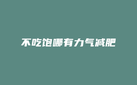 不吃饱哪有力气减肥