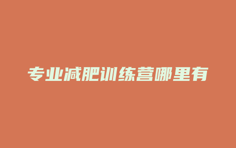 专业减肥训练营哪里有