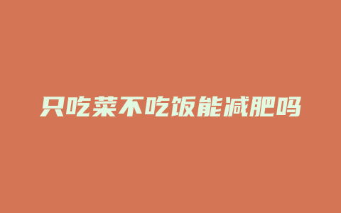 只吃菜不吃饭能减肥吗