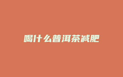 喝什么普洱茶减肥