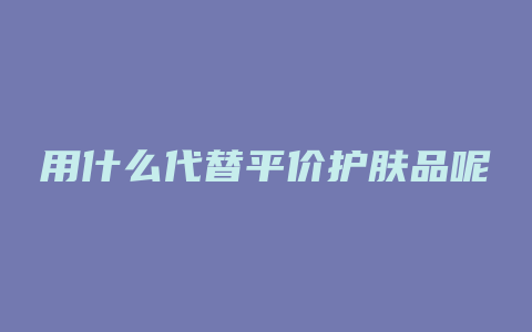 用什么代替平价护肤品呢