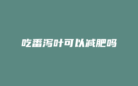 吃番泻叶可以减肥吗